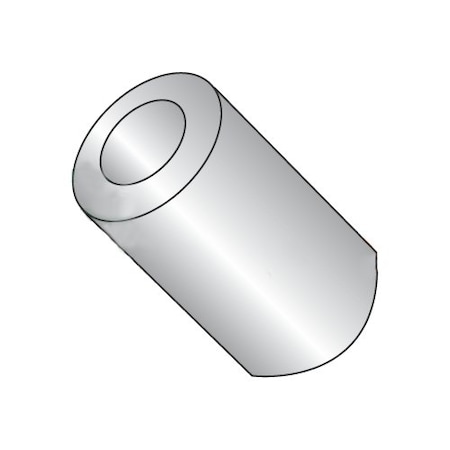 Round Spacer, #14 Screw Size, Plain 18-8 Stainless Steel, 3/8 In Overall Lg, 0.252 In Inside Dia